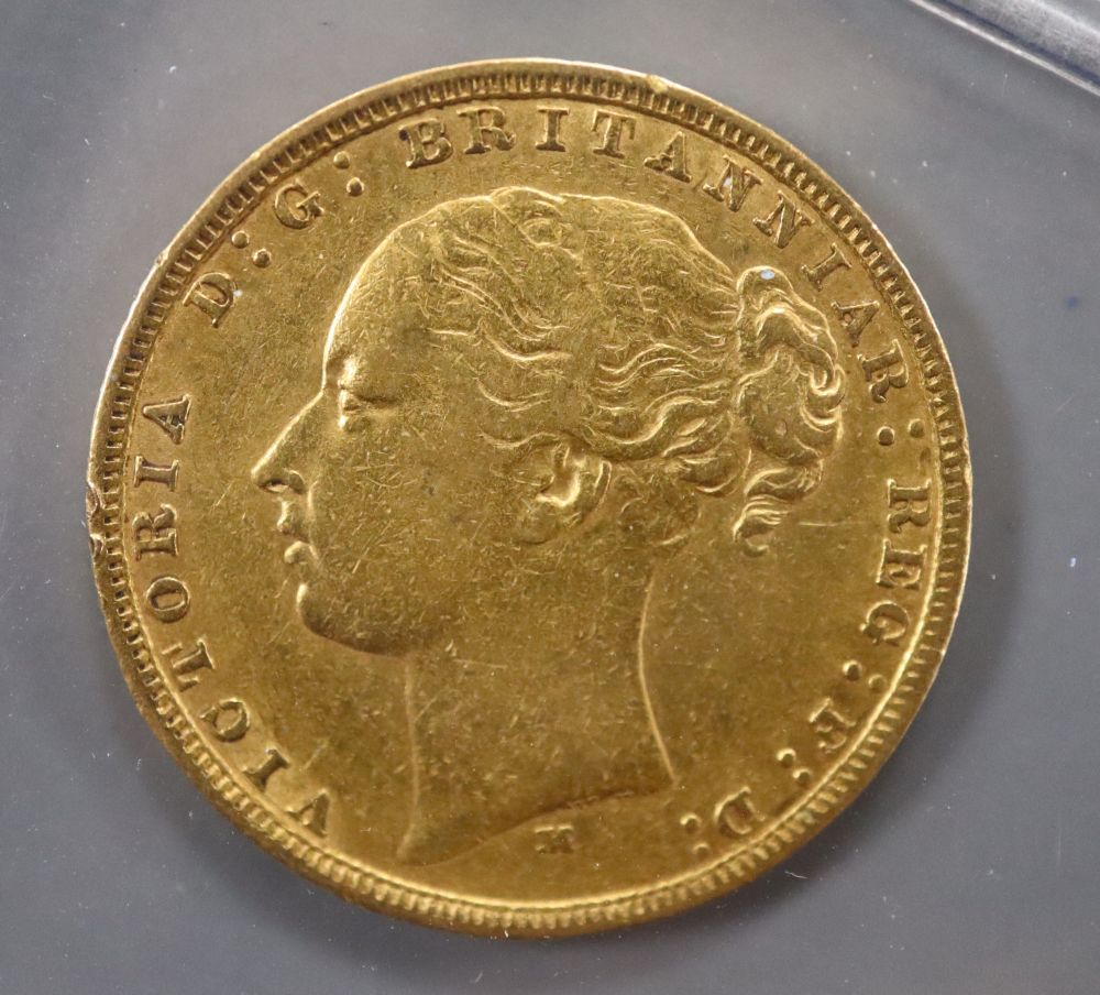 A Victoria gold sovereign, 1879M, VF